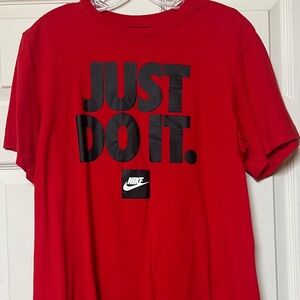 Nike Red Tee with Black 'JUST DO IT.' Graphic